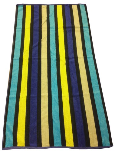 Asciugamano spiaggia righe blu - asciugamano,